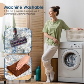 Area Rug Living Room Rugs - 9x12 Modern Abstract Large Soft Machine Washable Rug Stain Resistant Non Slip Faux Wool Low Pile Accent Carpet for Bedroom Dining Home Studio College Office - Grey/Blue