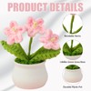 3pcs 4.3inch Crochet Flower Pot, Crocheted Flowers,Knitted Flower Bouquet,Crochet Desk