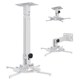 UineHiot Universal Ceiling Projector Bracket for Home and Office Projector，Bracket with Adjustable Telescopic arm，White