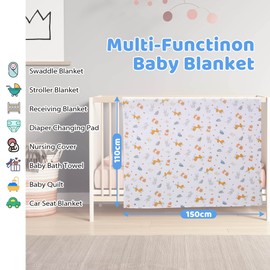 Miracle Baby muslin blanket swaddle Cotton Summer 110x150cm for Boys Girls