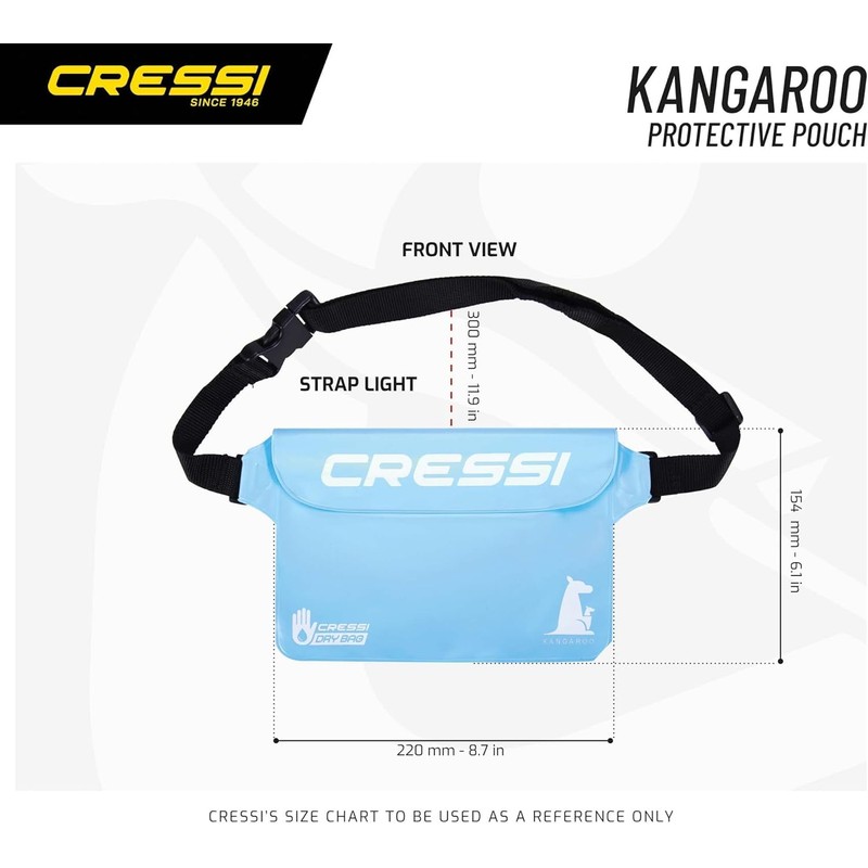 Cressi Unisex Kangaroo Dry Waterproof Pouch, Blue Dark