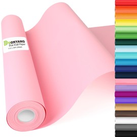 Pink Valentines Wrapping Paper, Construction Bulletin Board Paper 17.5"x335", Solid Color Art Craft Kraft Paper Roll, Mother's Day Birthday Bouquet Flower Gift Wrap for Women Teen Girls 110GSM 75LB