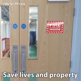 iSYFIX Fire Extinguisher Inside Signs Stickers – 5 Pack 5x4 Inch – Self-Adhesive Vinyl Decals, Laminated for UV, Weather, Scratch, Fade Resistance, for Cars, Trailers, Rv's, Trucks and Vehicles