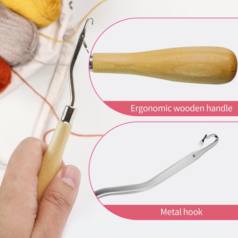 5PCS Latch Hook, Different Sizes Small Crochet Hooks Needle for