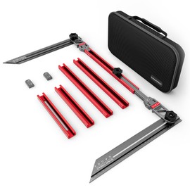 SUNLFPROD Stair Tread Template Tool - Upgrade Stair Tread Tool, Stair Measuring Tool, Stair Template, Stair Scribe Tool for Stair Measurement Tool, Shelf Project Layout (Red-Gray)