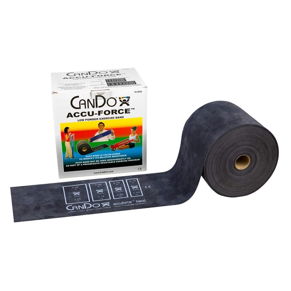 CanDo 10-5925 AccuForce Exercise Band, 50 yd Roll, Black-X-Heavy