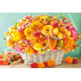 EPOCH EPOCH 1053 Super Small Piece Jigsaw Puzzle, Flower/Garden, Happy & Rich! Lucky Yellow (10.2 x 15.0 inches (26 x 38 cm), 32-609 with Glue Spatula, Tickets Included