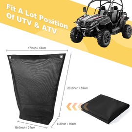 For UTV/ATV Trash Bag - PVC Mesh Storage Sack Compatible With Polaris RZR, Can-Am, CFMOTO, Kawasaki, Arctic Cat, Honda & Golf Carts - Off-Road Vehicle Accessories Universal Fit