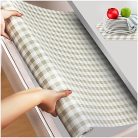 Beautysaid Shelf and Drawer Liner for Ktichen Cabinet, Non Adhesive Non Slip Shelf Paper Waterproof Washable Thickened for Dresser Pantry Shelve Bathroom Protector Liner(Checkered,24 in x 10 FT)