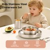 6-Piece Kids Dinnerware Set, Non-Toxic Food-Grade Stainless Steel Plates and