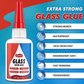Glass Glue, 35g Ultra Strong - Waterproof & Clear, Fast Bonding Adhesive for Glass Repair, Mirror Repair, Jewelry, Art, Crystal