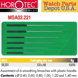 Horotec Horotec MSA02.221 Assortment of Smoothing Broaches with Plastic Handle