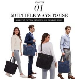 Schkleier Work Tote Bag for Women and Men, Large Laptop Crossbody Bags, Office Nylon Totes, Waterproof and Lightweight, with Adjustable Strap