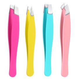 4Pcs Mini Tweezers for Women Facial Hair Eyebrows, Small Precision Tweezers Hair Eyebrow Tweezer for Women Men Facial Hairs Plucking Removal