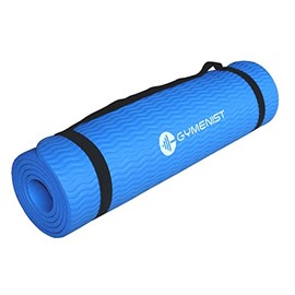 GYMENIST Thick Exercise Yoga Floor Mat Nbr 24 X 71 Inches Great for Camping Cardio Workouts Pilates Gymnastics (Dark Blue)
