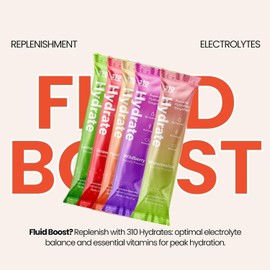 310 Hydrate Electrolytes Powder Packets - No Sugar Hydration Packets with Key Vitamins & Minerals - Keto Friendly - Tasty Sugar Free Electrolyte Drink - 30 Single Servings (Variety Flavors)