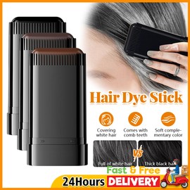 Waterproof Hair Dye Stick Sweat Proof Hair Dye Stick/Natural White Hair Cover Stick With Teeth Re-Dye At Any Time Effectively Covers Gray Hair 防水防汗一次性染发