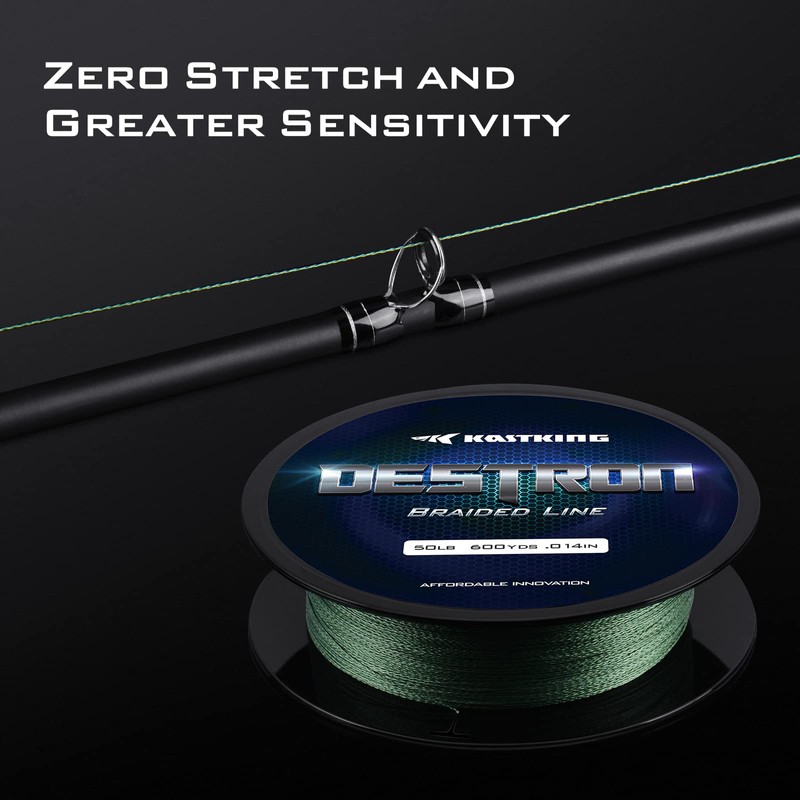 KastKing Destron Braided Fishing Line, Gray , 150 yds-8lb-0.13mm