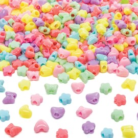 Baker Ross Pastel Mixed Pony Beads - Pack of 400, Easter Crafts, Craft For Kids (AT405)