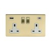 Soho Lighting Brushed Brass 2 Gang USB A + C