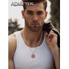 ADMETUS Red St Christopher Necklace Mens Sterling Silver St Christopher