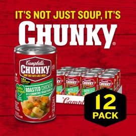 Campbell’s Chunky Healthy Request Soup, Roasted Chicken Soup with Country Vegetables, 18.8 Oz Can (Case of 12)