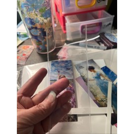 Art Bookmark with girl in forest holding robin in hand quote great gift  for readers