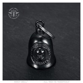 MOCY BELL - Clochette moto SKULL Live to Ride Guardian Gremlin Acier inoxydable Noir