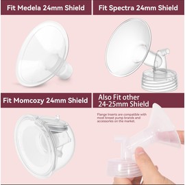 TOVVILD 19mm Flange Inserts for 24mm Flange/Shield, Compatible with Momcozy/MOMMED/Spectra Breast Pumps, Pump Parts Replace (4PCS 19mm)