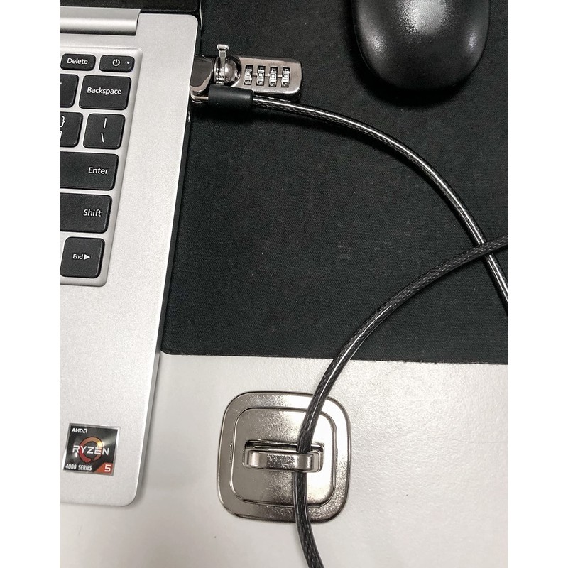 QWORK Laptop Cable Lock Anchor, 10 Pack Steel Desk Mount