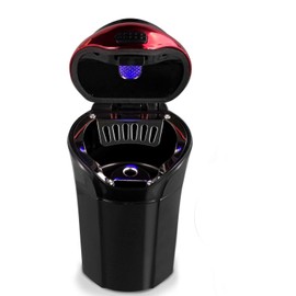 Car Ashtray with Blue LED Light Indicator and Lid for Car, Home, Office