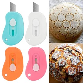 4pcs Bread Lame Dough Scoring Tool 4 Colors Sourdough Tools Portable Bread Scoring Mini Tool for Cutter Bread Baking Making Supplies(Blue+White+Pink+Orange)