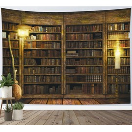 HVEST - Tapiz clásico para colgar en la pared, castillo mágico, escoba, tapices bohemios, hippie, para recámara, fiesta, decoración de pared, 60 x 40 pulgadas de alto