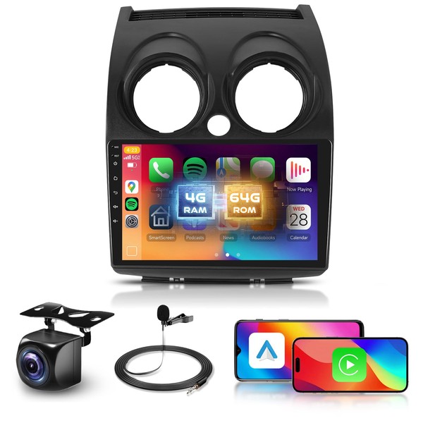4Core 4G+64G Android Car Radio for Nissan Rogue 2007-2015,Wireless Carplay