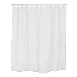 DII J & M Home Fashions Antibacterial and Mildew Resistant Shower Curtain, 70x72, 1-Piece, White