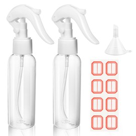 WLLHYF 2 Pack Small Spray Bottles 3.5oz/100ml Plastic Hair Spray Bottle Clear Empty Travel Bottle Fine Mist Reusable Liquid Container for Salons Essential Oils Water Squirt