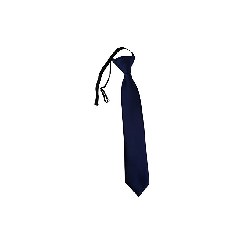TigerTie Security Safety Tie, Plain Coloured Tie Attached To Elastic