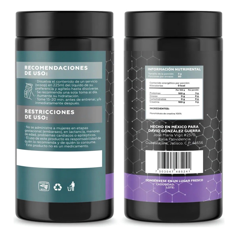 Suplemento En Polvo Intelek Creatina Monohidratada Creatina En Bote De