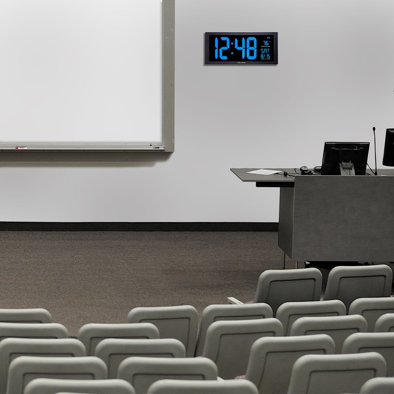 AcuRite 76100M Oversized LED Clock with Indoor Temperature, Date and