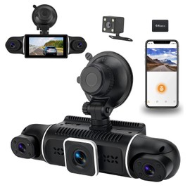 WODHMIEY Dashcam para Auto 1080P, Cámara para Auto 360°, Pantalla 3.0", ADAS, Dash CAM con WiFi, G-Sensor, Visión Nocturna, 64GB, Cámara de Reversa, Control por App, Ayuda estacionar (Y10)