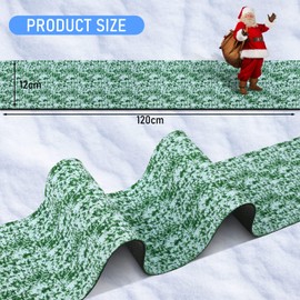 Christmas Village Accessories Christmas Village Brick Road Decorations Village Street Mat Miniature Cobblestone Brick Mat for Home Garden 4.7 x 47.2 Inch (Grass Covered with Snow, 1 Piece)