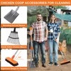 Chicken Poop Scooper Shovel Rake Scrub Brush for Chicken Coop