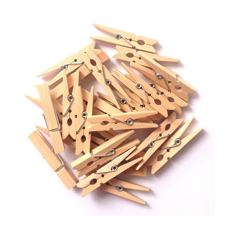 LWR CRAFTS Crafts Wooden Small Clothespins, 4.8cm Length, 50 Pieces