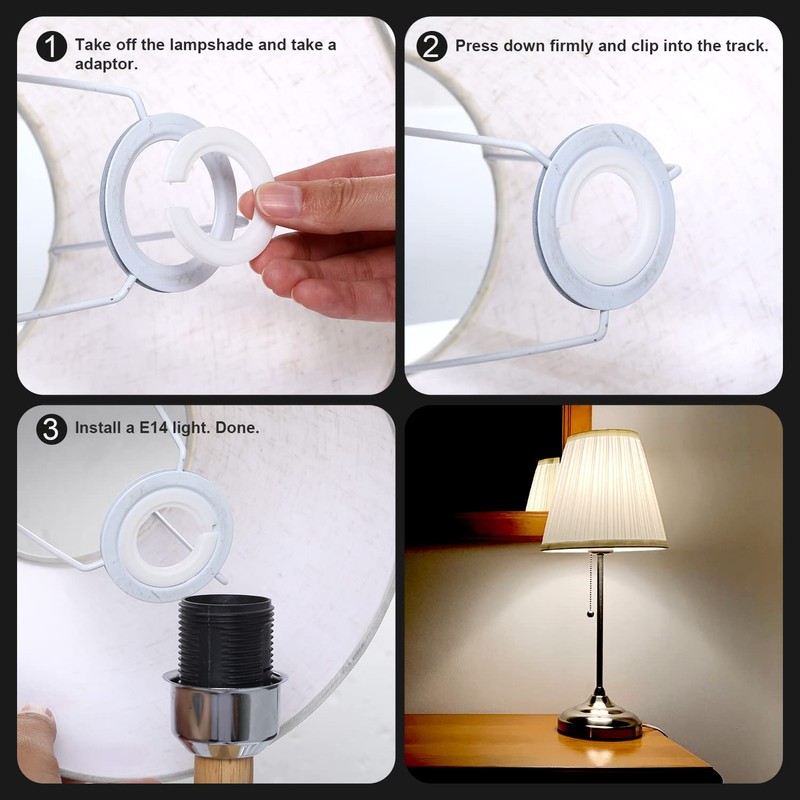 E27 to E14 Lamp Shade Adapter Ring, 6 Pack Screw