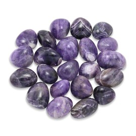 Nvzi Amethyst Crystal Stone, Polished Stones & Rocks, Natural Healing Crystals for Chakra Balancing, Meditation, Spiritual Decor, Tumbled Stones for Energy, Reiki, Gifts (0.5LB)