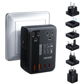 DOACE 350W Voltage Converter US to Europe - 220V to 110V Converter for European Travel, Power Converter Adapter Combo with PD Chargers for Hair Straightener Shaver Toothbrush CPAP Laptop Camera Phone