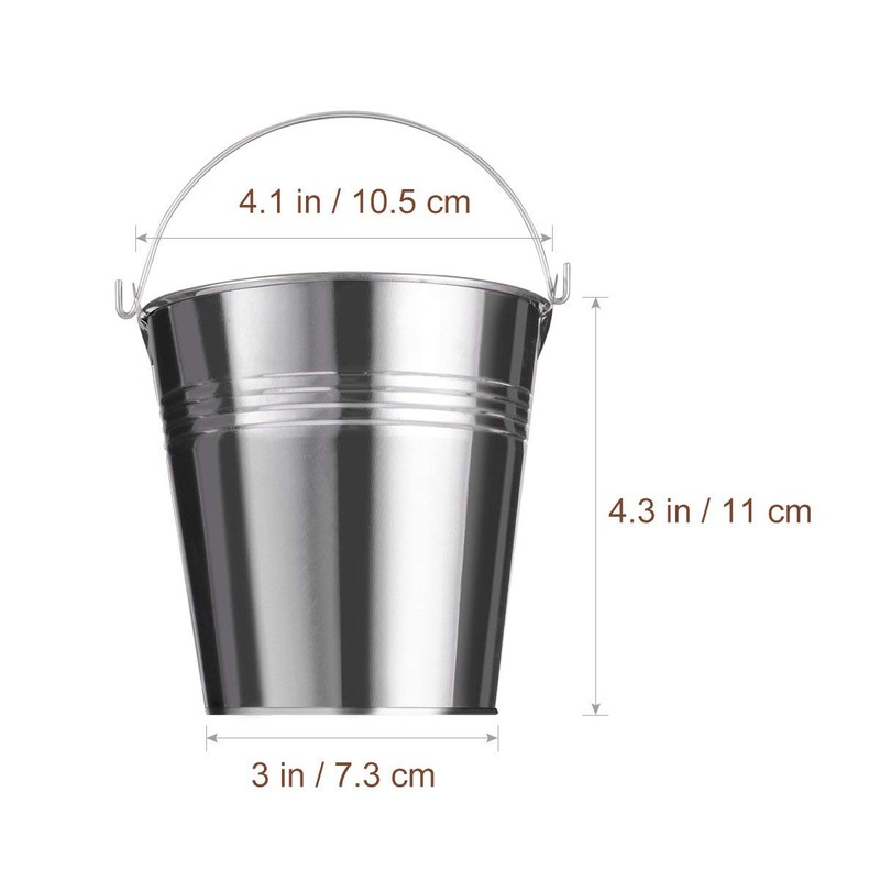 STOBOK 6pcs Serving Buckets Mini Metal Bucket for Icing French