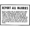 Bernard Engraving P230; Report All Injuries Plaque