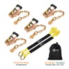 Trekassy 4 Pack Car Tie Down Strap Auto Hauler Ratchet