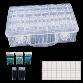 SOYANGNEK Bead Case, Accessory Storage, Transparent, PP, Diamond Art Case, DIY Accessories, Nail Parts, Fishing Hook, Storage, Divided Plastic, Stand-alone Type, Sorting Accessories